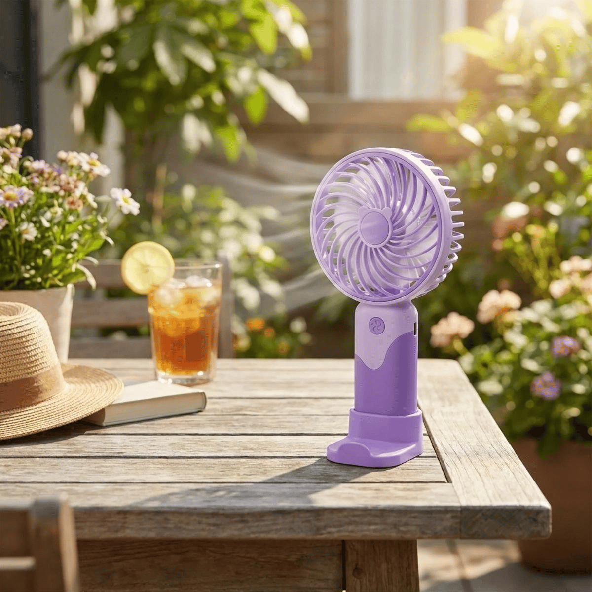 3 Kademeli Masaüstü Ve El Fanı – Telefon Tutuculu, 3 Farklı Değiştirilebilir Halka Tasarımlı Mini Fan  Mzl37a Bx40
