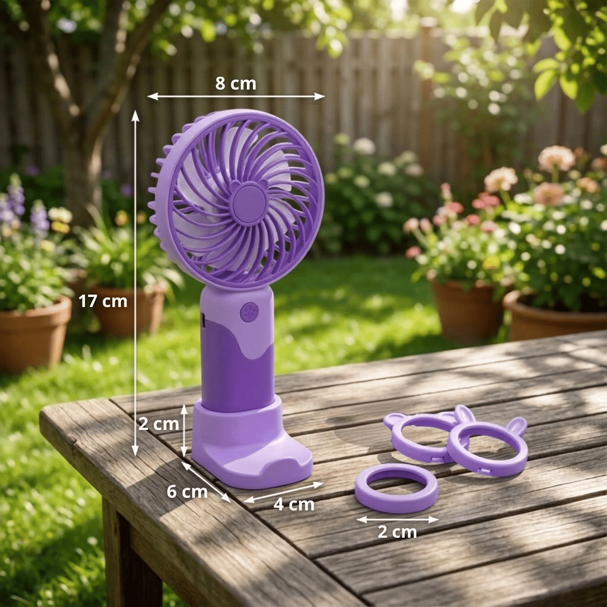 3 Kademeli Masaüstü Ve El Fanı – Telefon Tutuculu, 3 Farklı Değiştirilebilir Halka Tasarımlı Mini Fan  Mzl37a Bx40