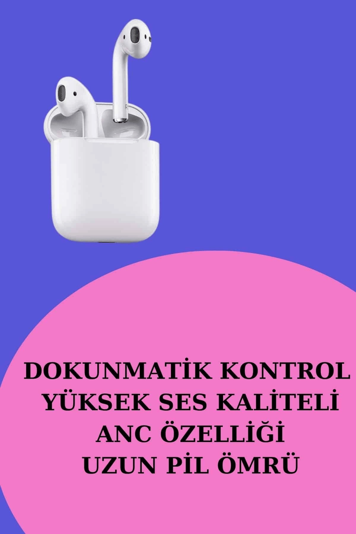 3 Kordonlu Dokunmatik Ekran Akıllı Saat ve 2.Nesil Kablosuz Bluetooth Kulaklık ANC/ENC