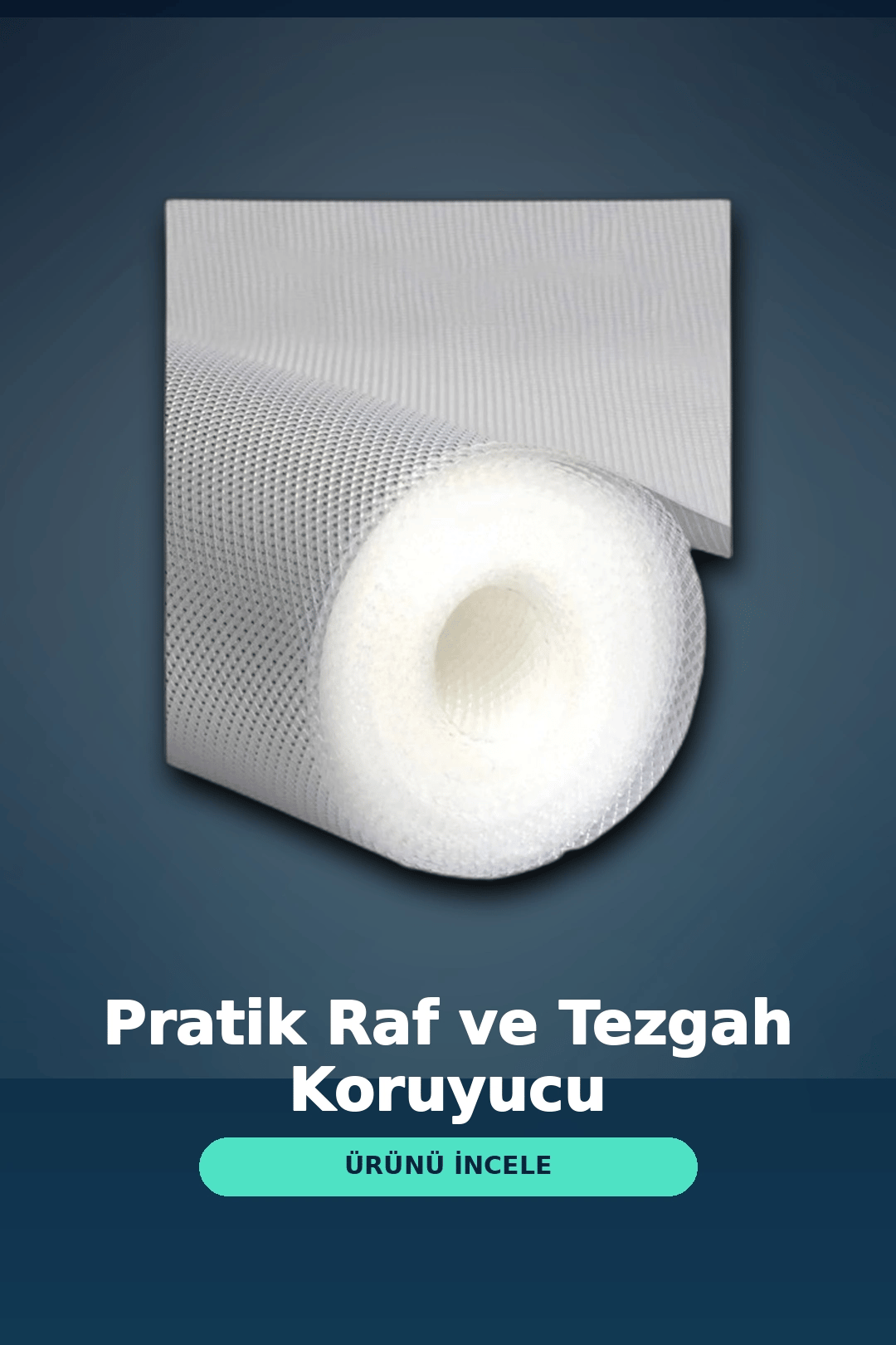 3 Metre Kalın Dokulu Şeffaf Raf Örtüsü ve Su Tutucu Tezgah Koruma Matı