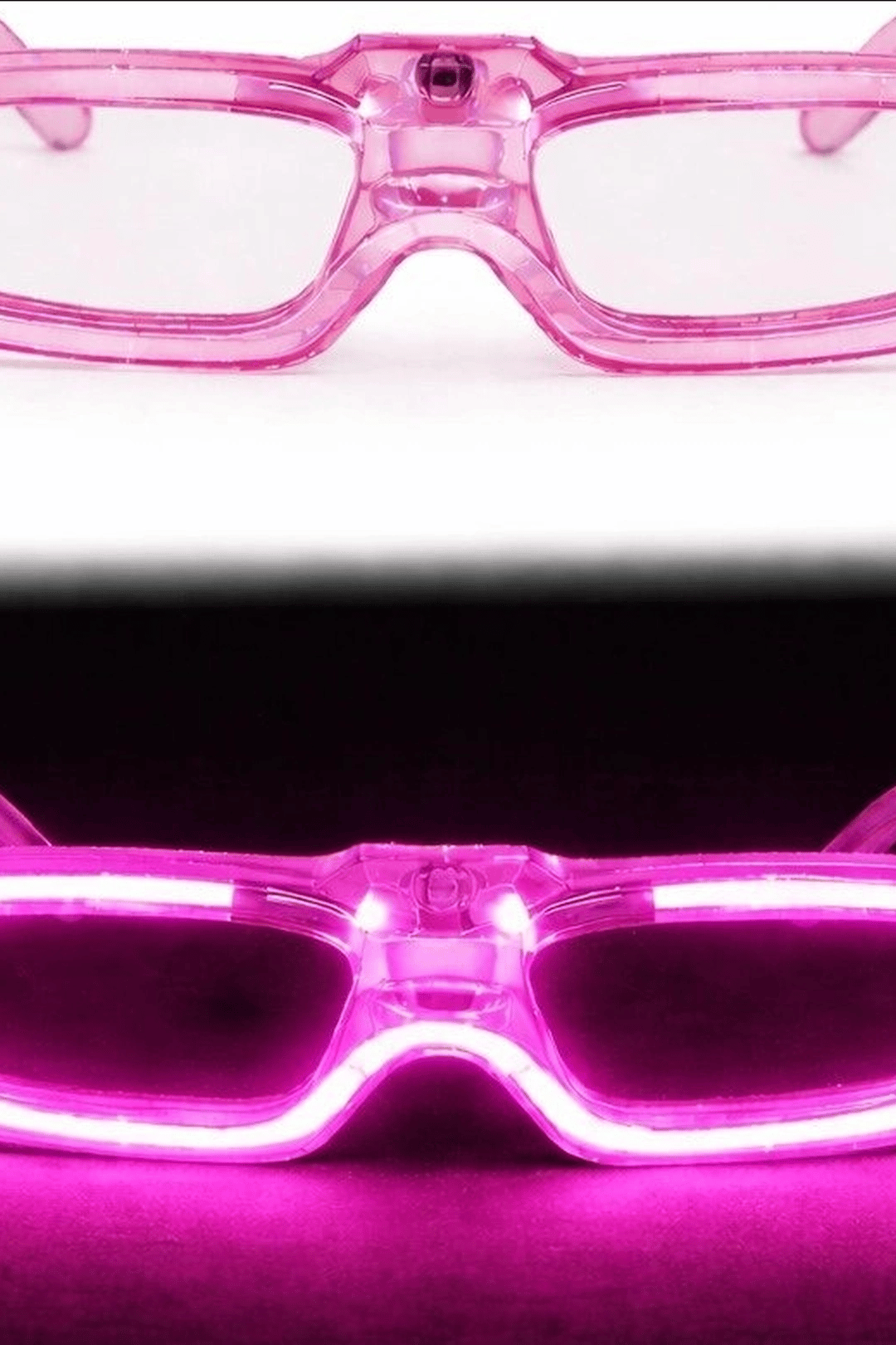 3 Modlu Led Işıklı Pembe Parti Gözlüğü Glow Efektli 1 Adet Unisex Eğlence Aksesuarı BX-313763