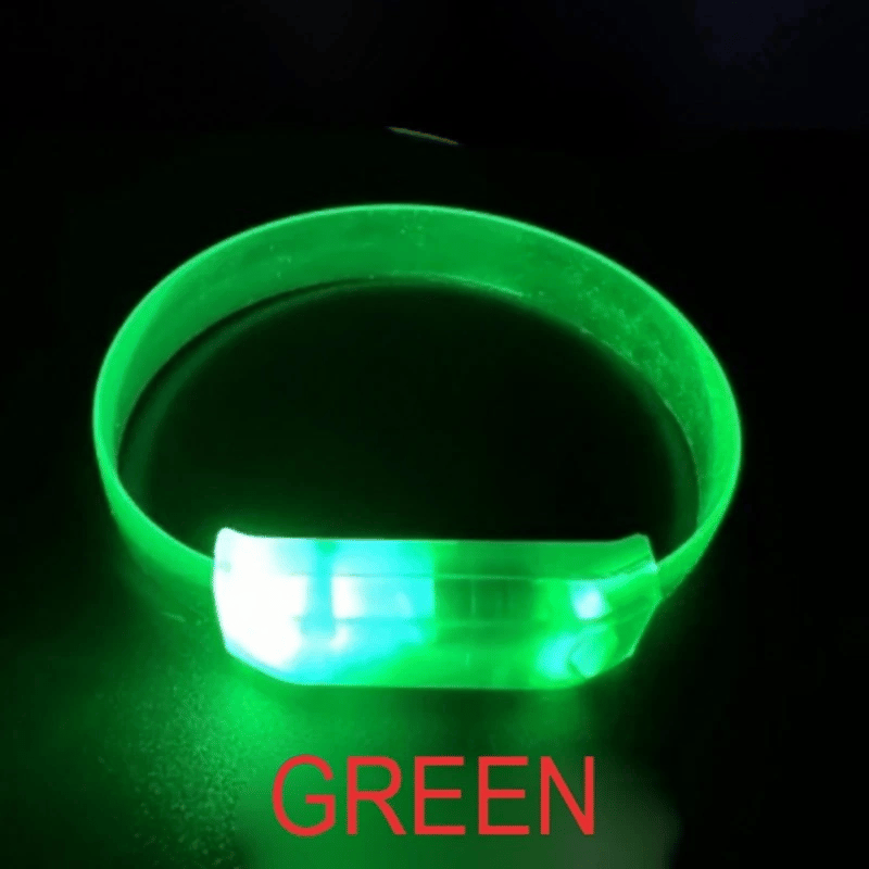 3 Modlu Pilli Led Işıklı Esnek Parti Bilekliği Yeşil Bx40
