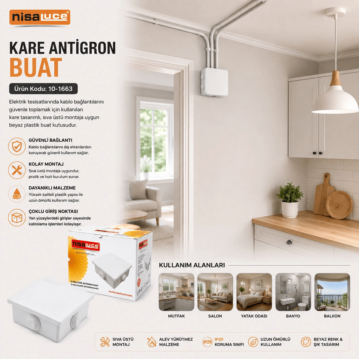 30 Adet Ip40 Antigron Kare Buat Bx40