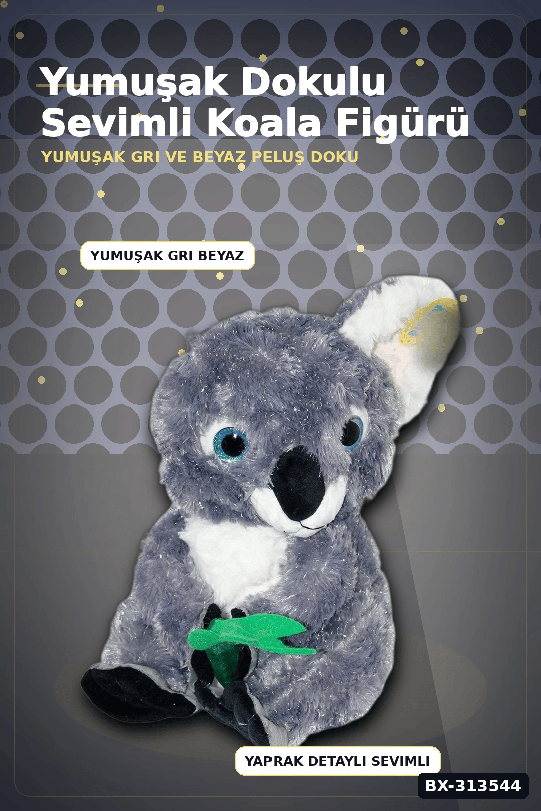 30 cm Yumuşak Bambulu Peluş Koala Oyuncak - Çocuk Odası Hediyelik Dekor BX-313544