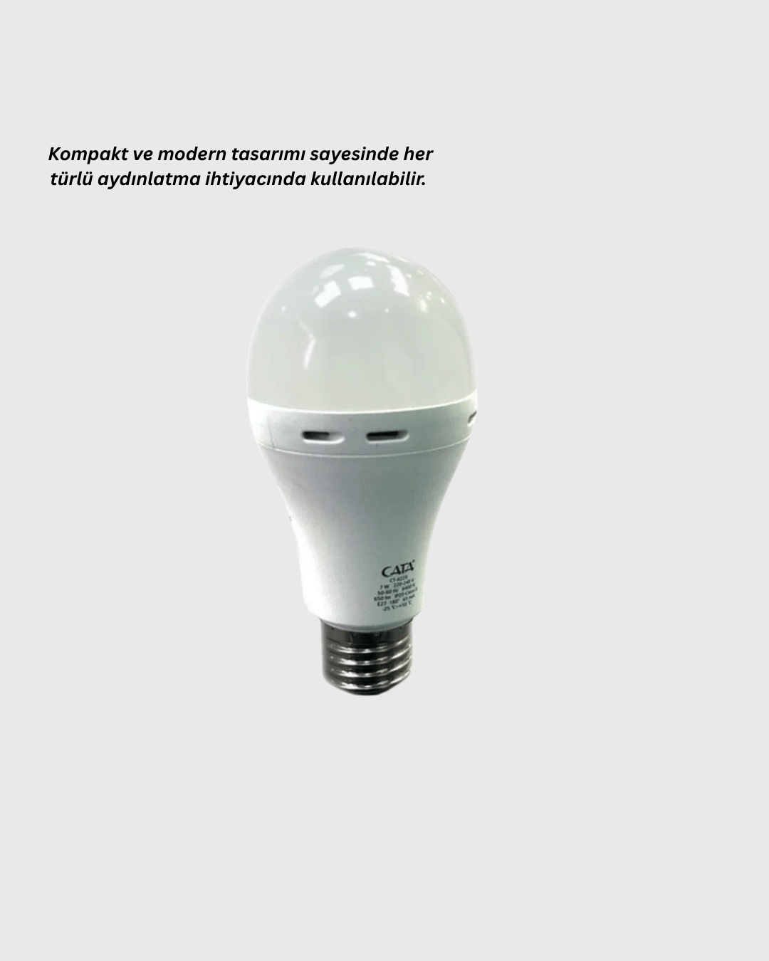 30W Şarjlı LED Ampul E27 Duy %80 Enerji Tasarruflu Soğuk Beyaz