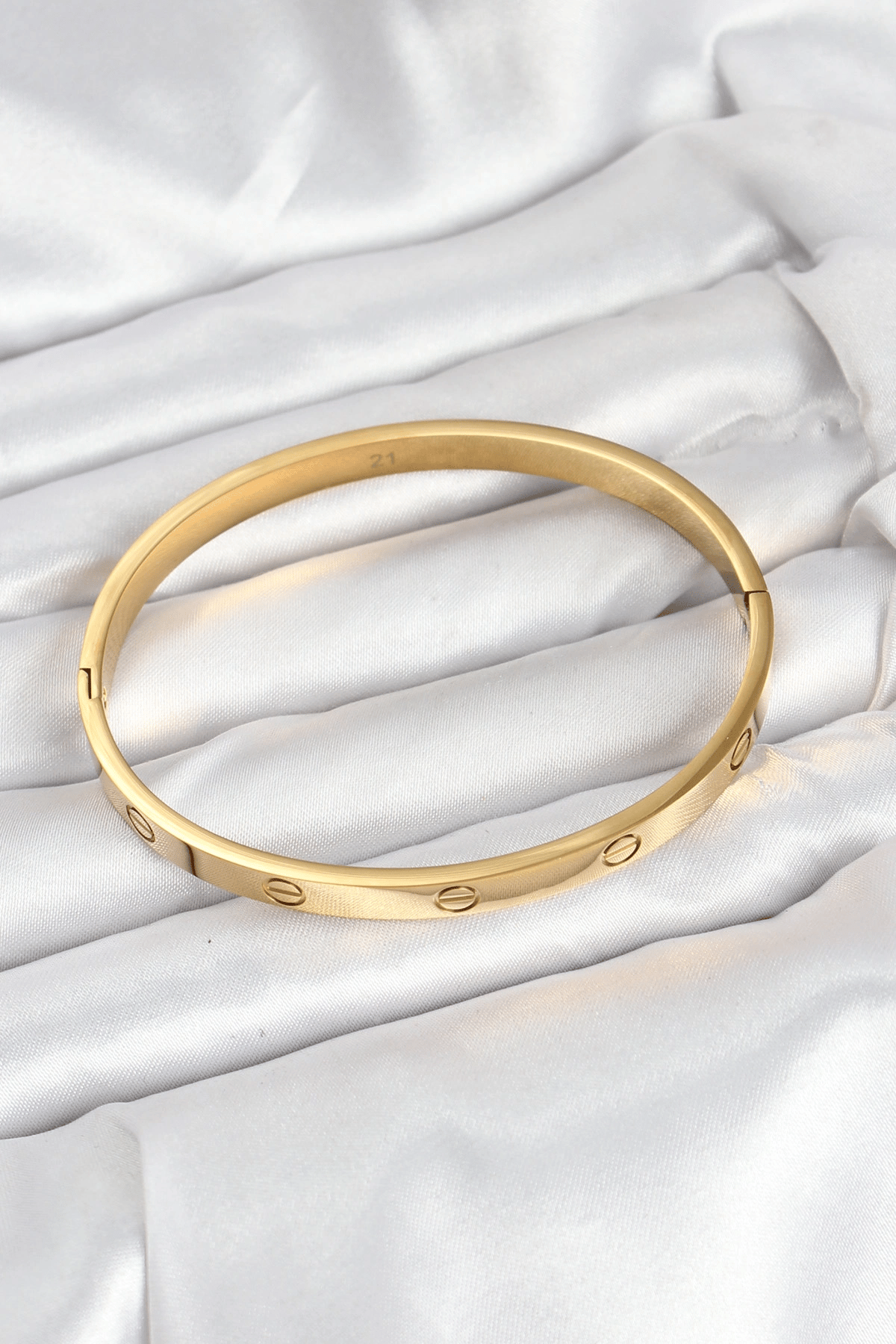 316L Çelik Gold Renk 65 mm Kadın Kelepçe Bileklik