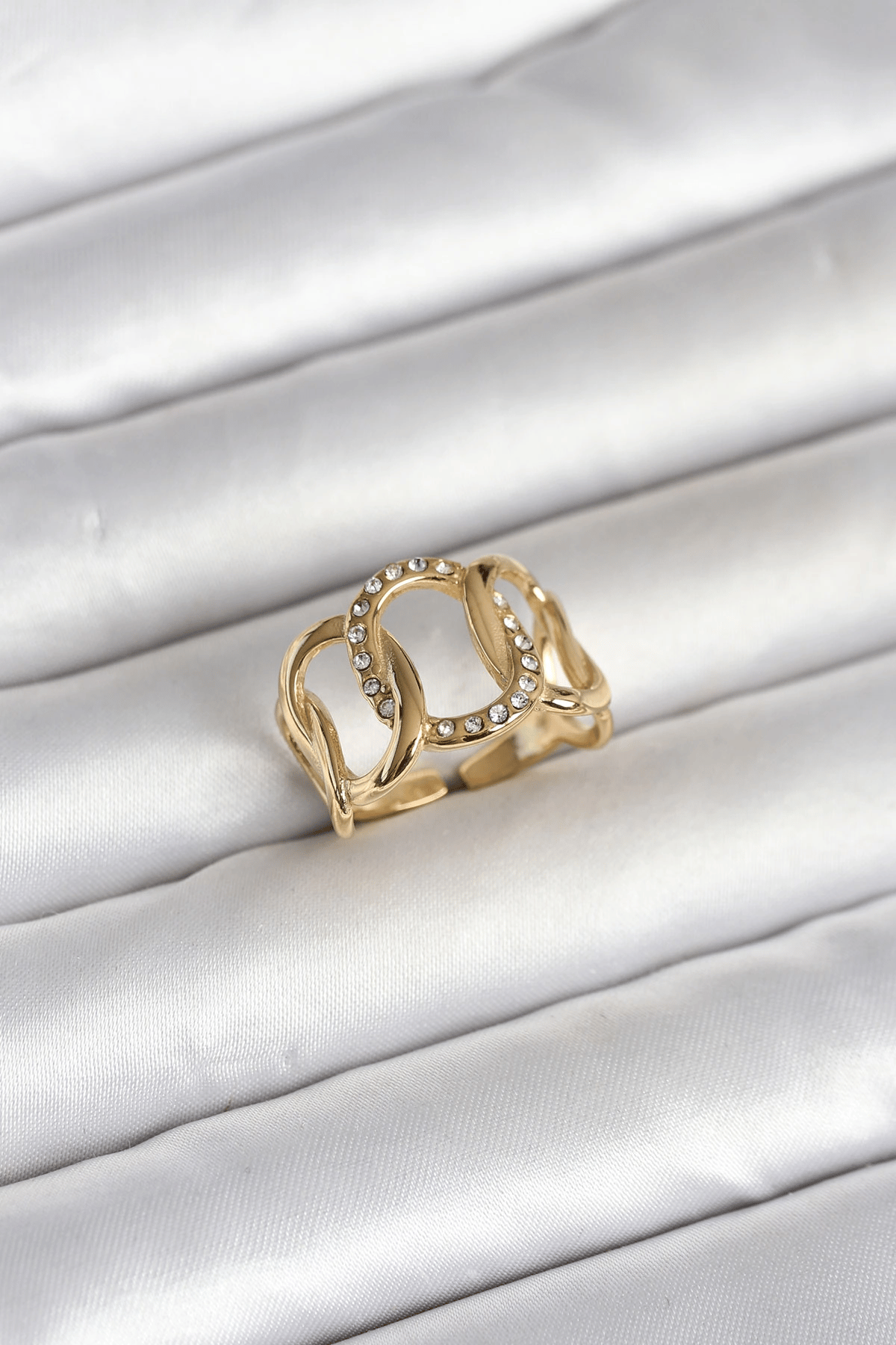 316L Çelik Gold Renk Samanyolu Model Kadın Yüzük
