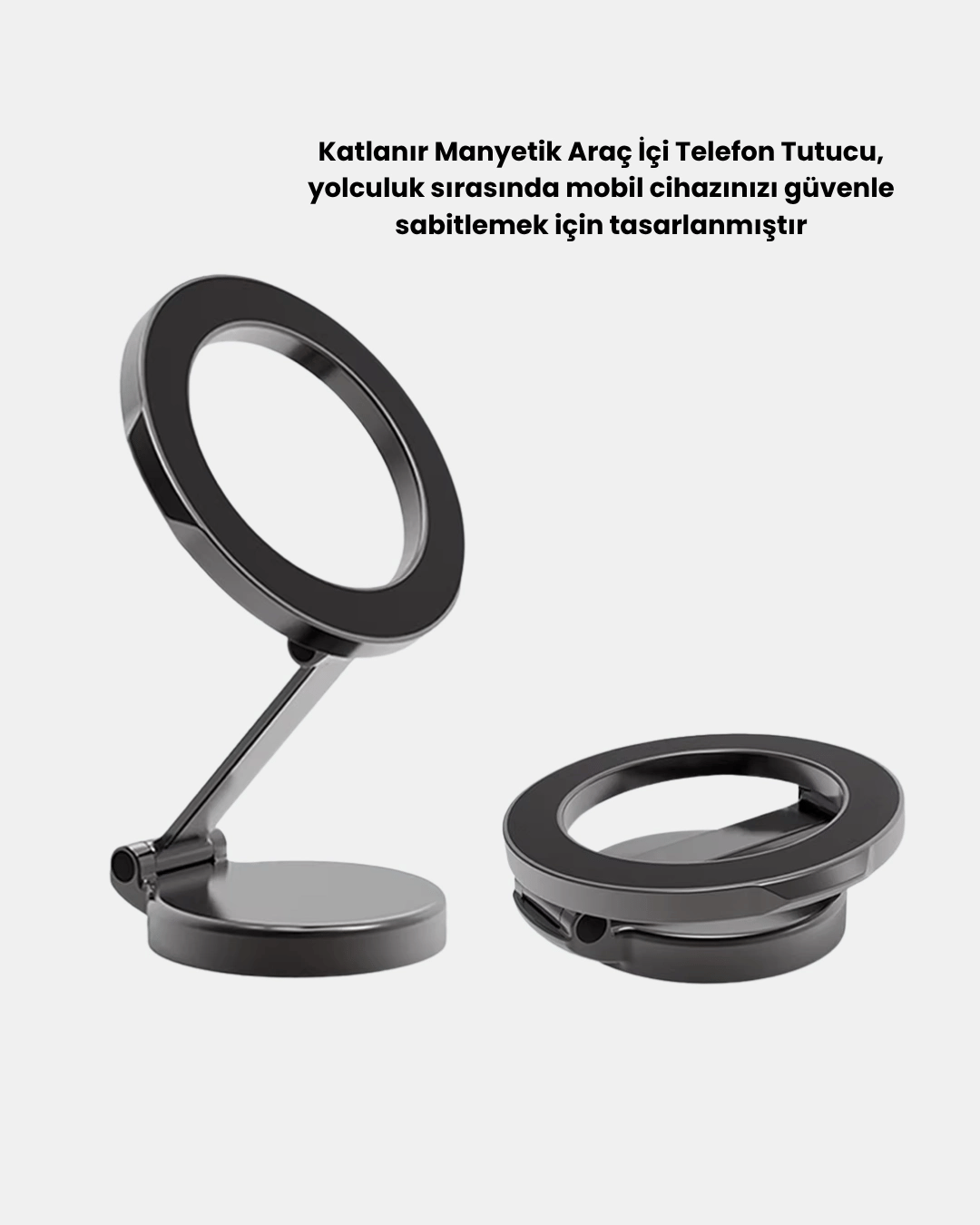 360° Dönebilen Katlanır Manyetik Araç Telefon Tutucu – MagSafe Uyumlu, Kompakt ve Şık Tasarım