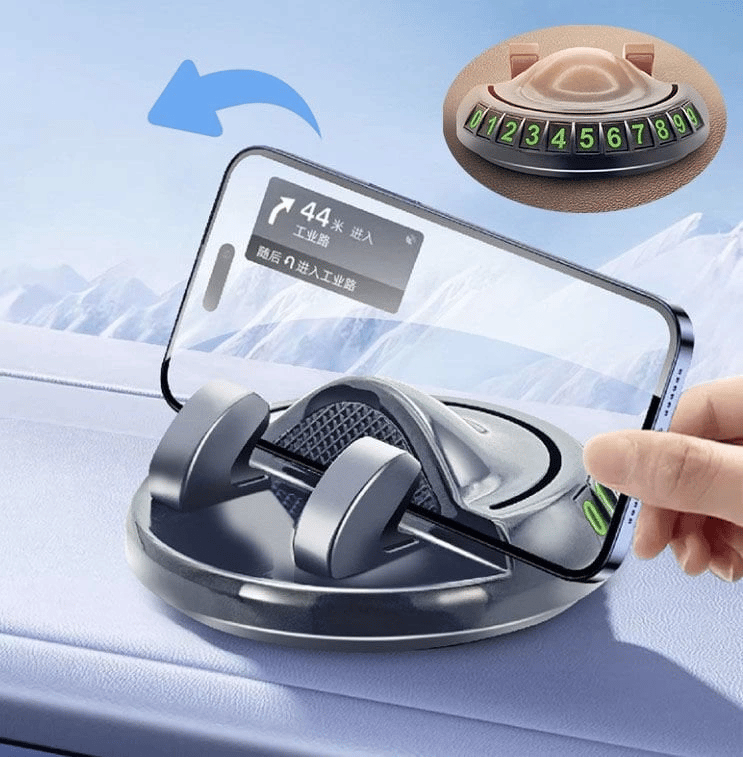 360° Dönebilen Yapışkanlı Numaratörlü Araç Telefon Tutucu
