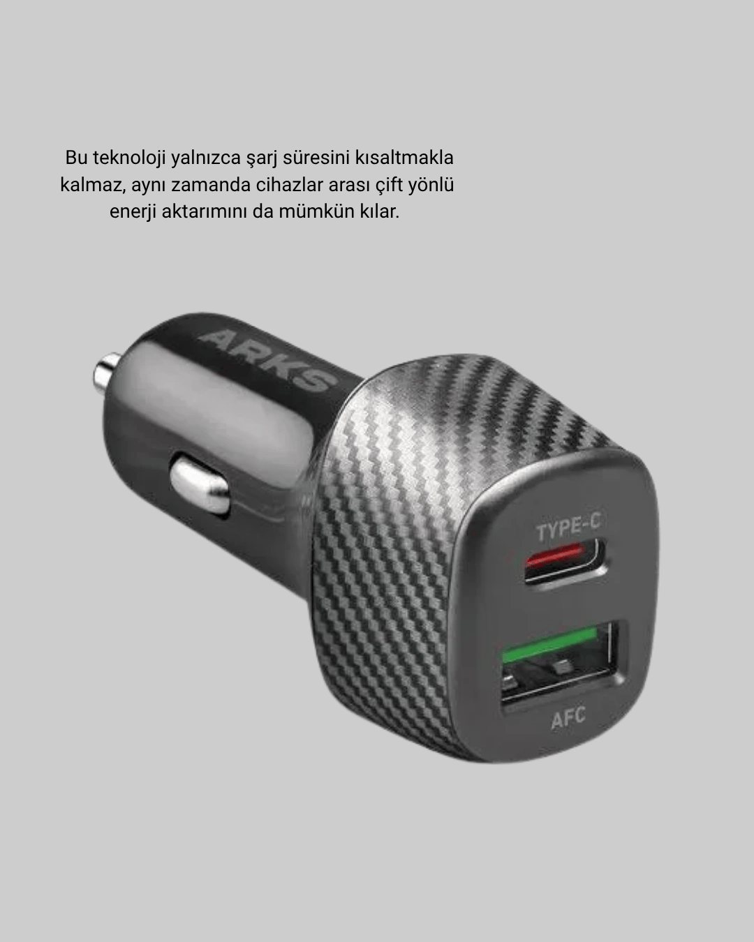 38W Araç Şarj Cihazı Type-C PD USB Hızlı Şarj Çift Port
