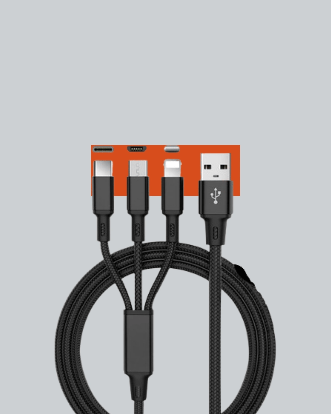3’ü 1 Arada Hızlı Şarj Kablosu – iOS Android Type-C Uyumlu