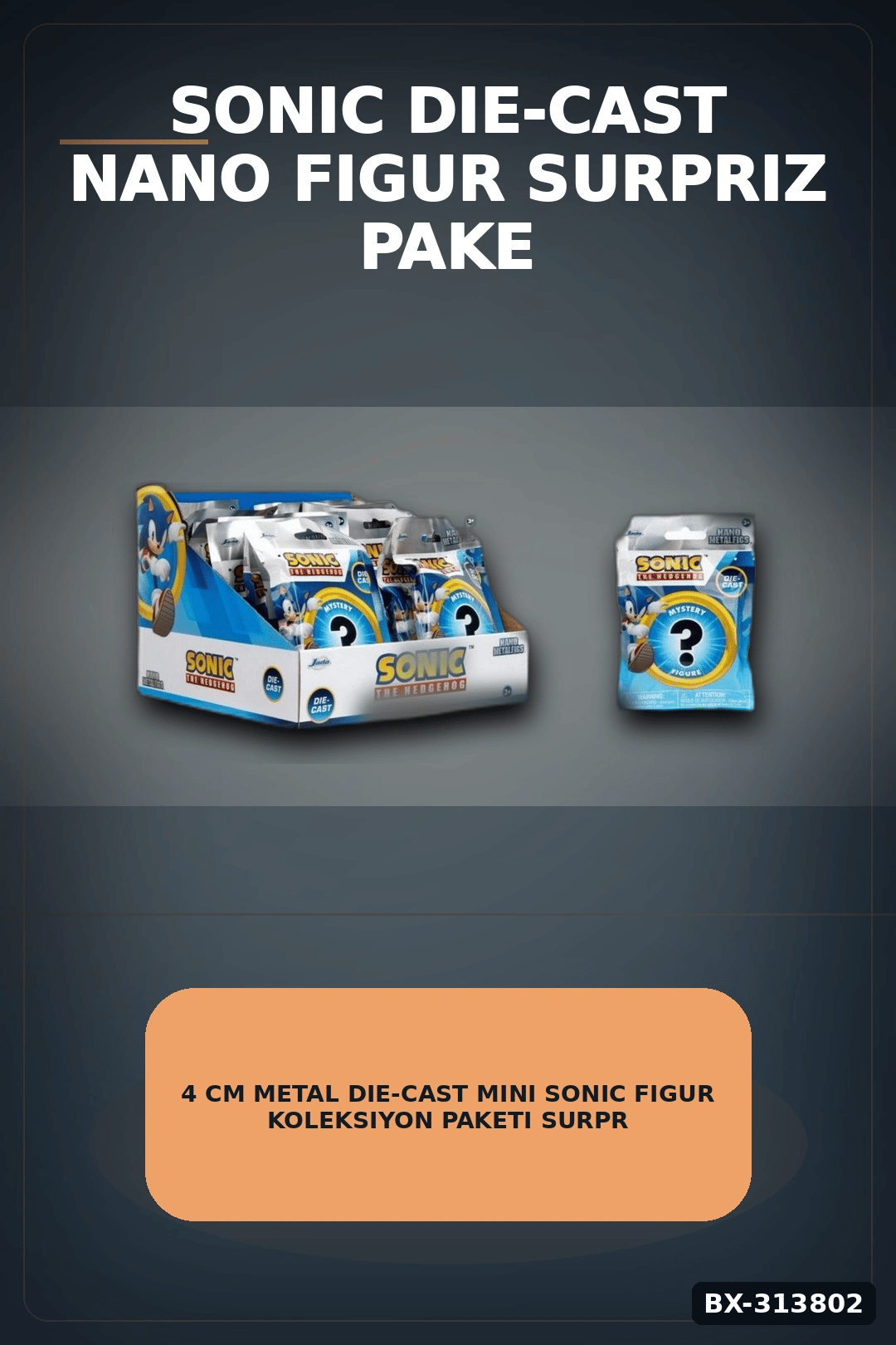 4 Cm Metal Die-Cast Mini Sonic Figur Koleksiyon Paketi Surpriz Nano Oyun BX-313802