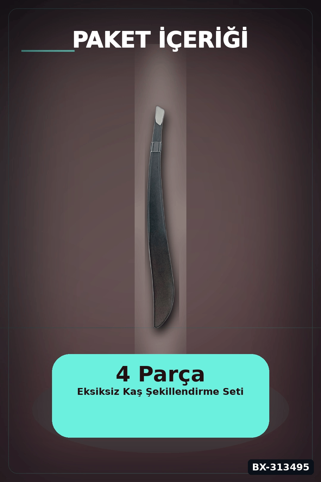 4 Parcali Hassas Kas Bakim Seti Cimbiz Makas Sekillendirme Bicagi Ve Tarak Fircasi BX-313495