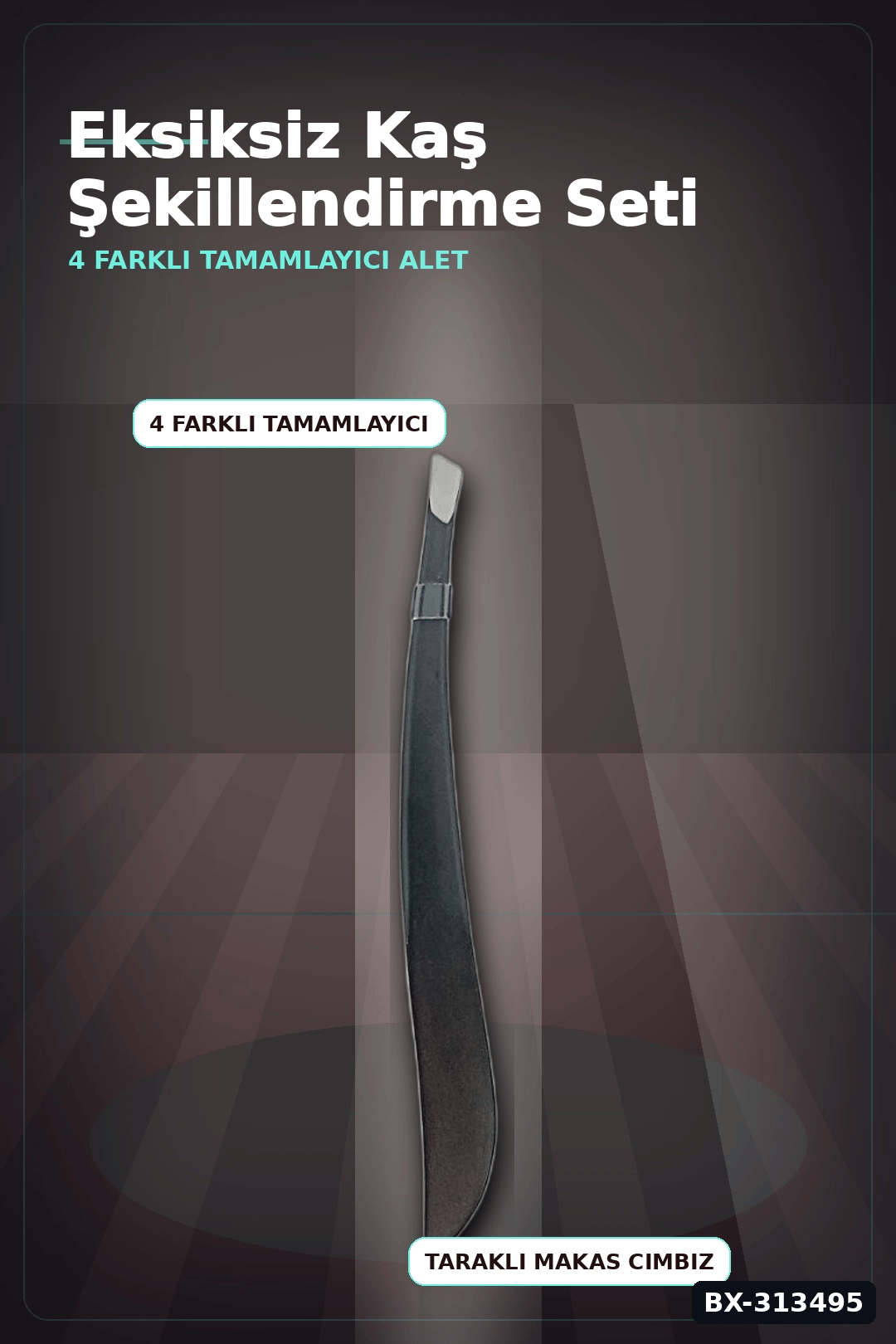 4 Parcali Hassas Kas Bakim Seti Cimbiz Makas Sekillendirme Bicagi Ve Tarak Fircasi BX-313495