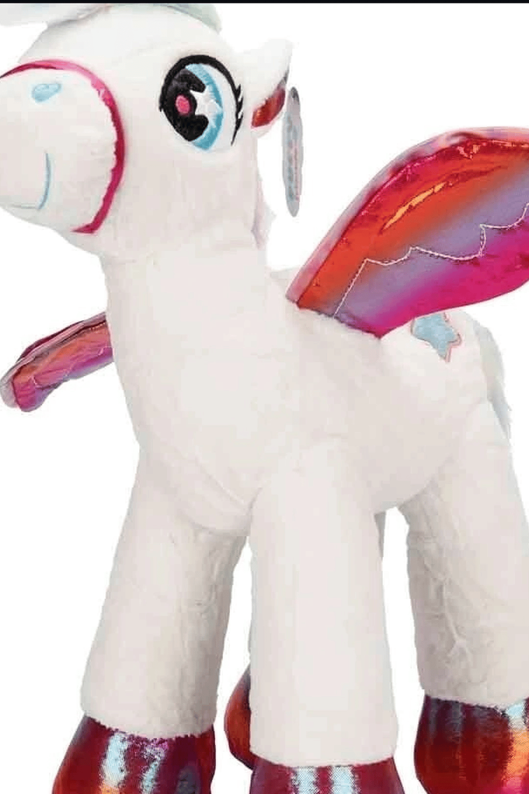 42 Cm Yumuşak Peluş Kanatlı Unicorn At Figürü Rengarenk Hediye Peluş Oyuncak BX-313550