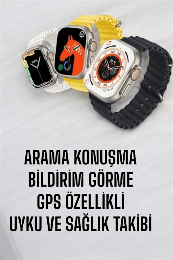 45 MM Gri Kasa Ultra Akıllı Saat Sesli Görüşme, Sağlık Takibi, Suya Dayanıklı