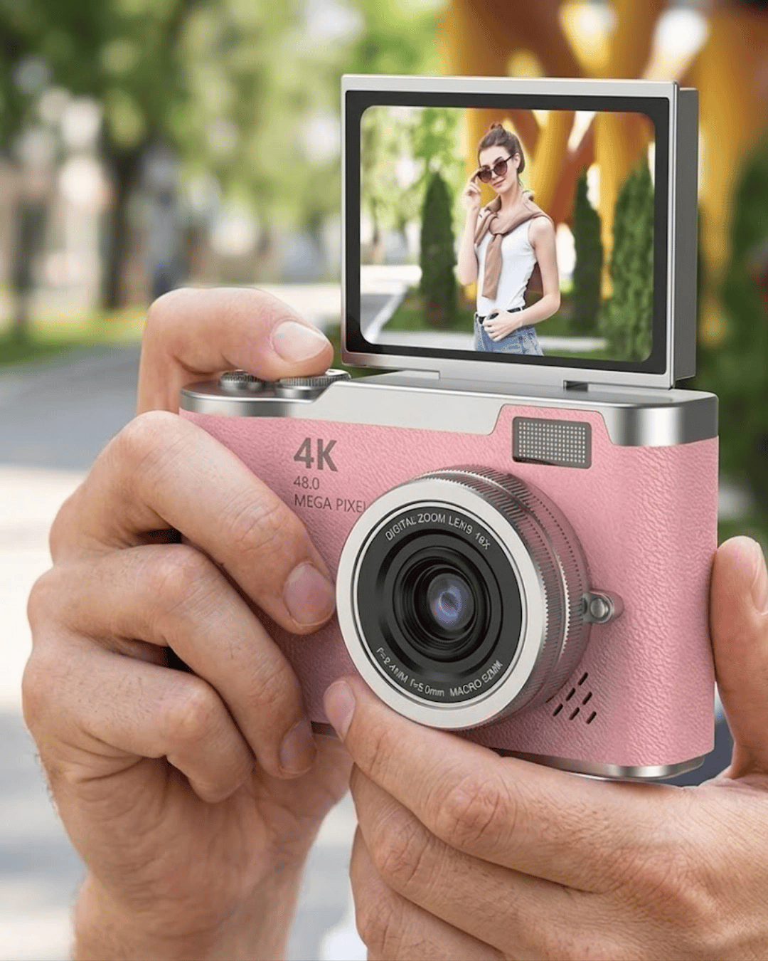 48 MP Dijital Kamera Flip Ekran 18x Zoom Vlog Selfie Kamera