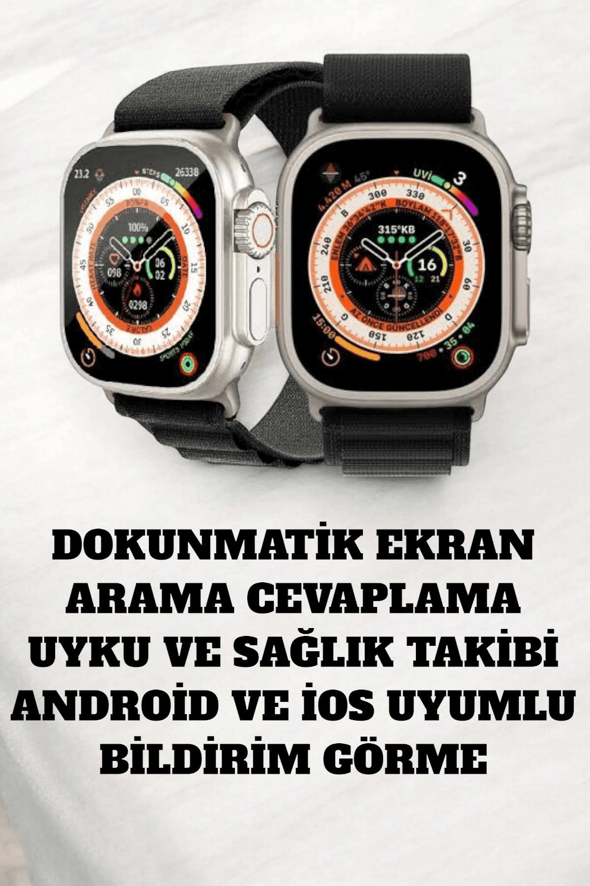 49MM Ekranlı, Kan Basıncı ve Adımsayar Özellikli Bluetooth Akıllı Saat