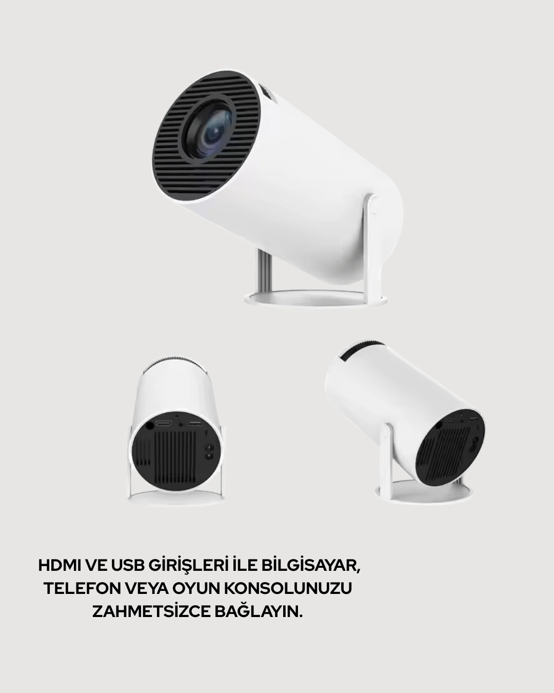 4K Uyumlu 130 İnç Full HD Projeksiyon Cihazı ve Kablosuz Aktarım Özelliği