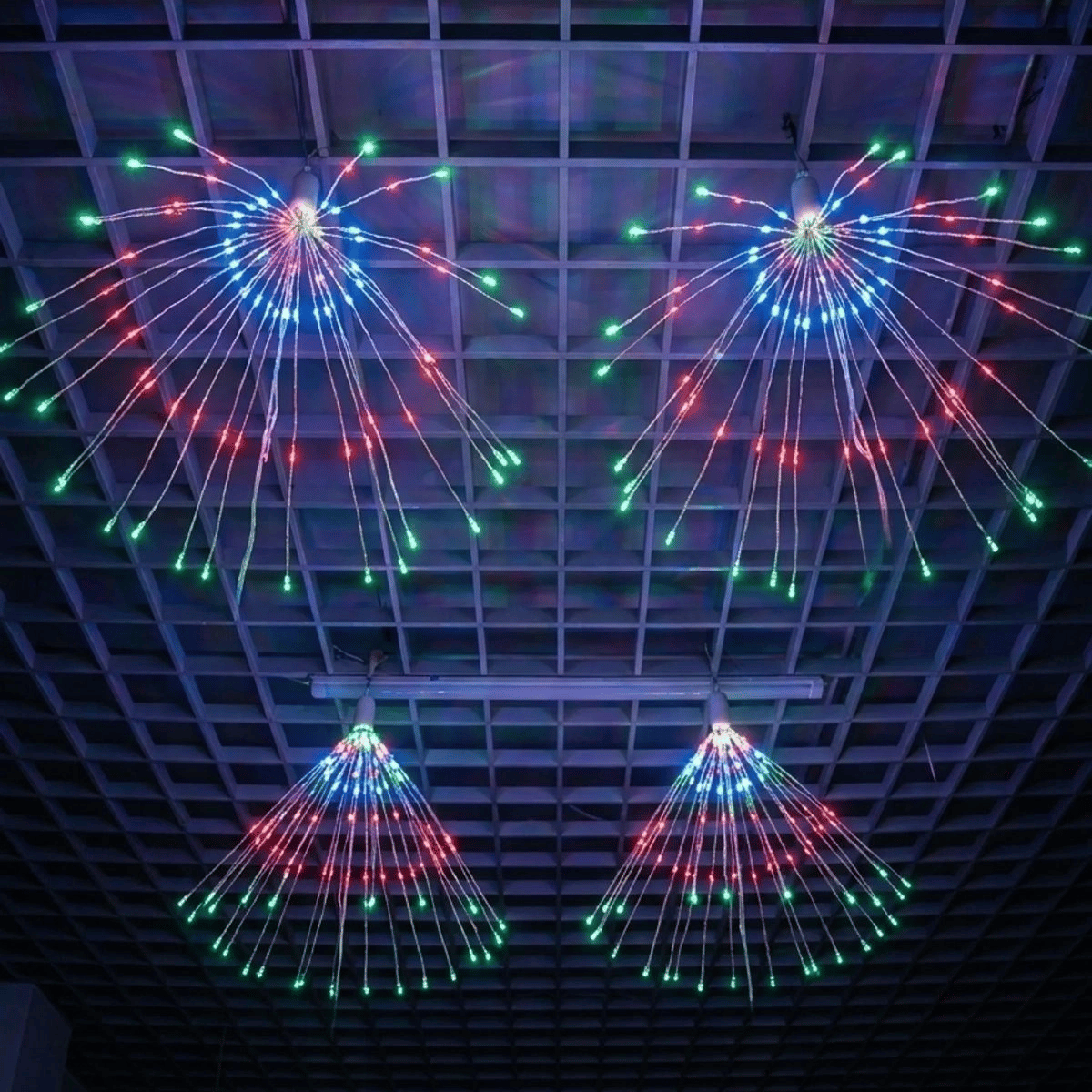 4’lü Açılır Led Işık Seti – 8 Farklı Işık Modlu, Kumandalı, Usb Kablolu Renkli Dekoratif Fiber Led Lamba Bx40