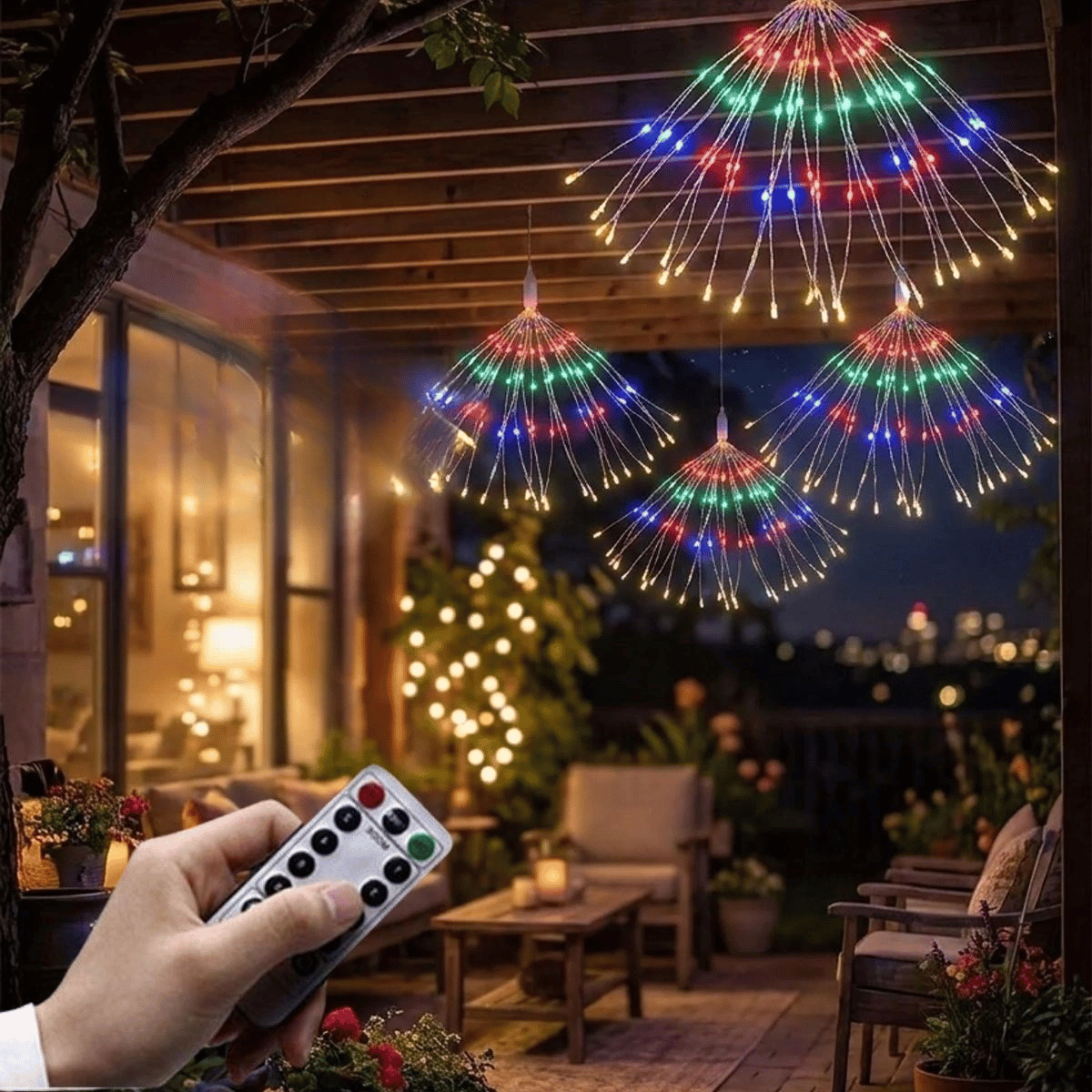4’lü Açılır Led Işık Seti – 8 Farklı Işık Modlu, Kumandalı, Usb Kablolu Renkli Dekoratif Fiber Led Lamba Bx40