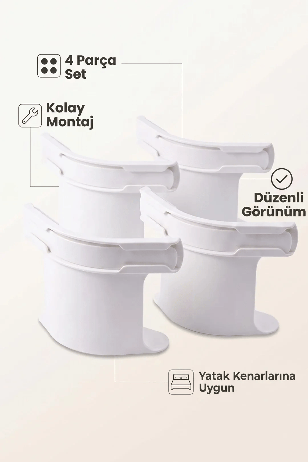 4'lü Çarşaf Gerginleştirici Nevresim Sabitleme Klipsi Yatak Kenarı Düzenleyici Set