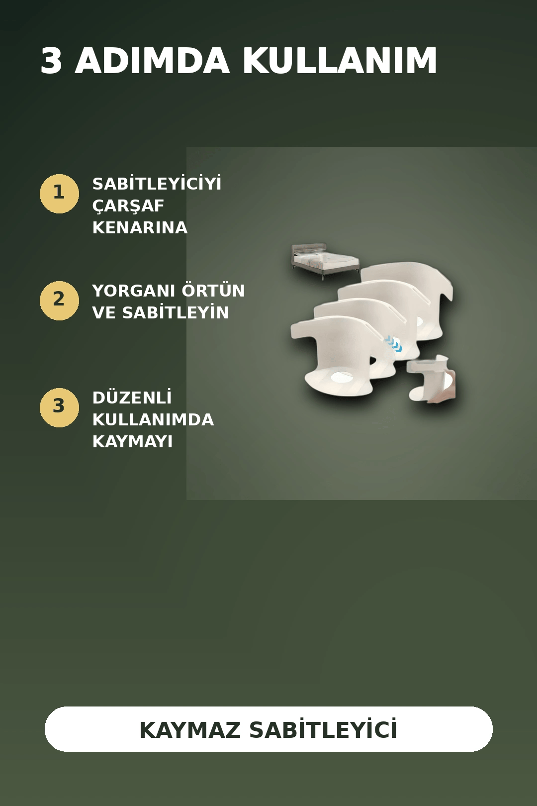 4'lü Şeffaf Kaymaz Çarşaf ve Yorgan Sabitleyici – Yatak Örtü Tutucu Pratik Ev Çözümü