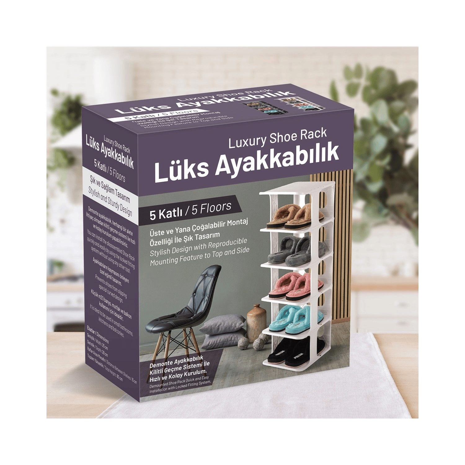 5 Katlı Pratik Ayakkabılık - Ayakkabı Rafı Bx40