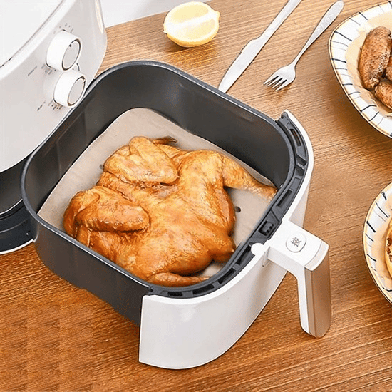 50 Adet Air Fryer Pişirme Kağıdı Tek Kullanımlık Hava Fritöz Yapışmaz Yağlı Kağıt Delikli Model Bx40