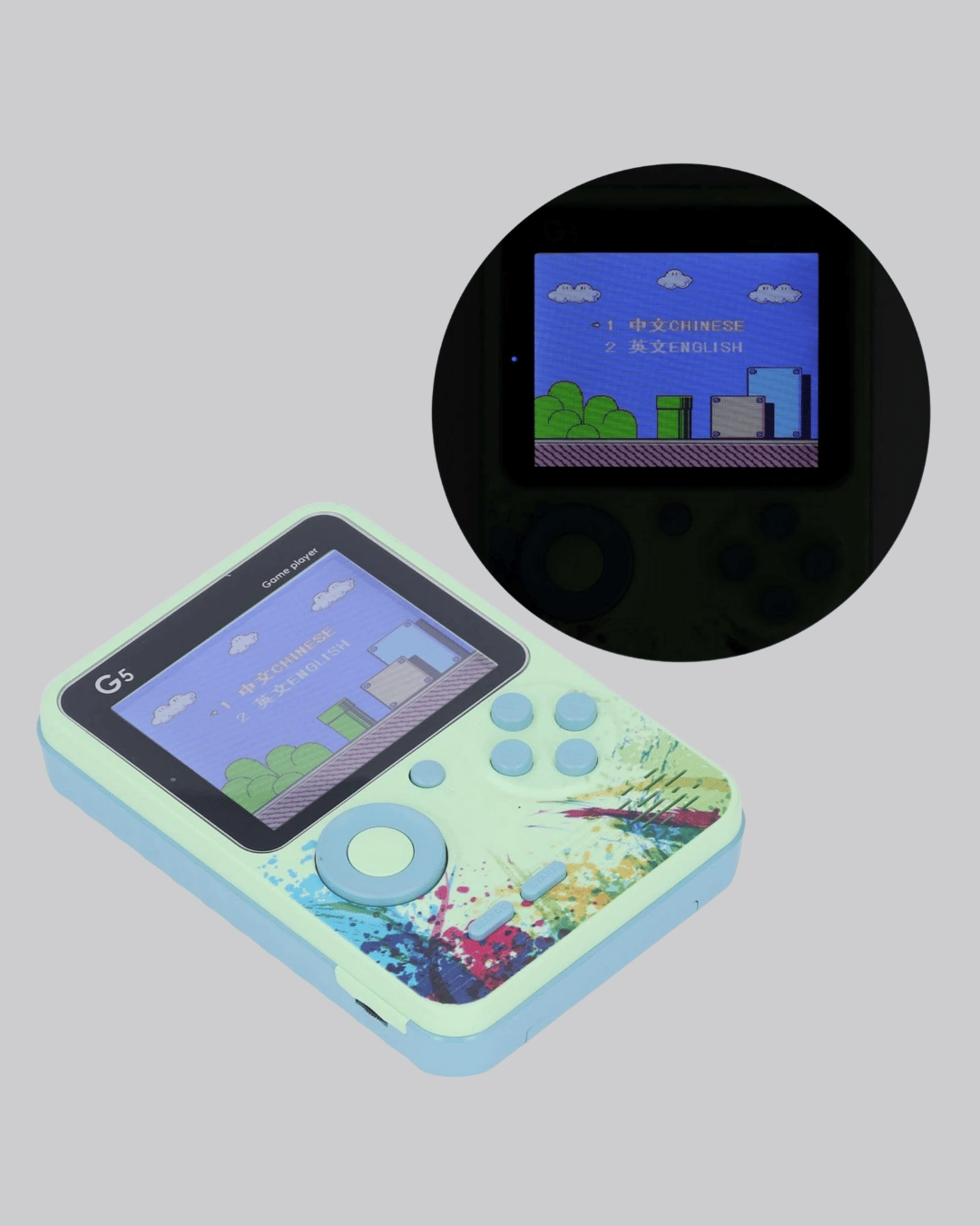 500 Oyunlu G5 Retro Mini Oyun Konsolu 3 İnç Ekran ve TV Desteği