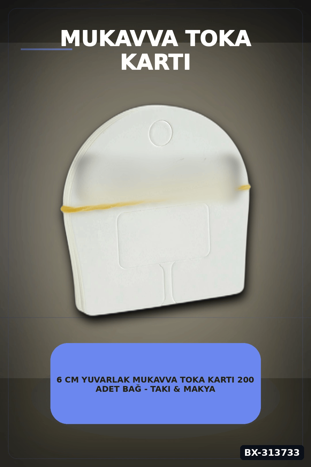 6 cm Yuvarlak Mukavva Toka Kartı 200 Adet Bağ - Takı & Makyaj Düzenleyici BX-313733