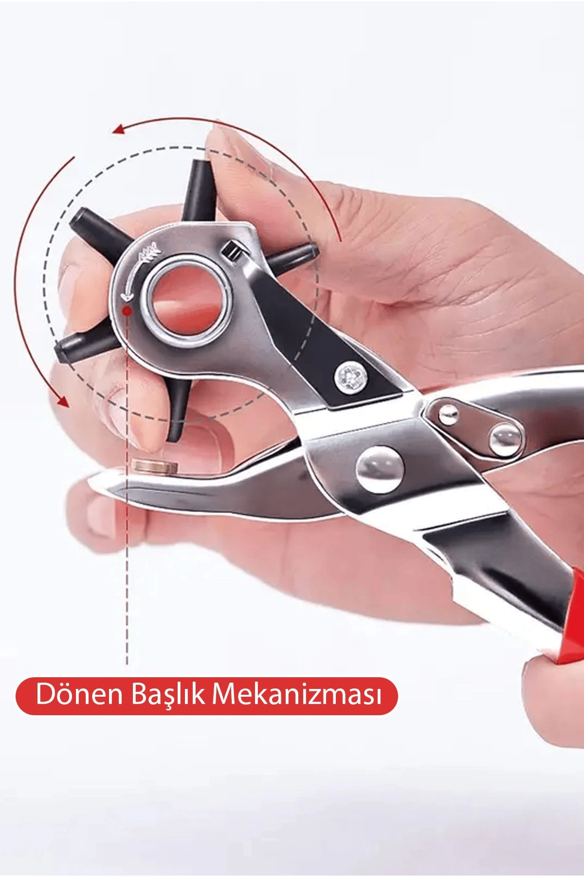 6 Farklı Uçlu Kemer Delme Pensesi Deri Kemer ve Kumaş İçin Ayarlanabilir Delik Açıcı El Aleti