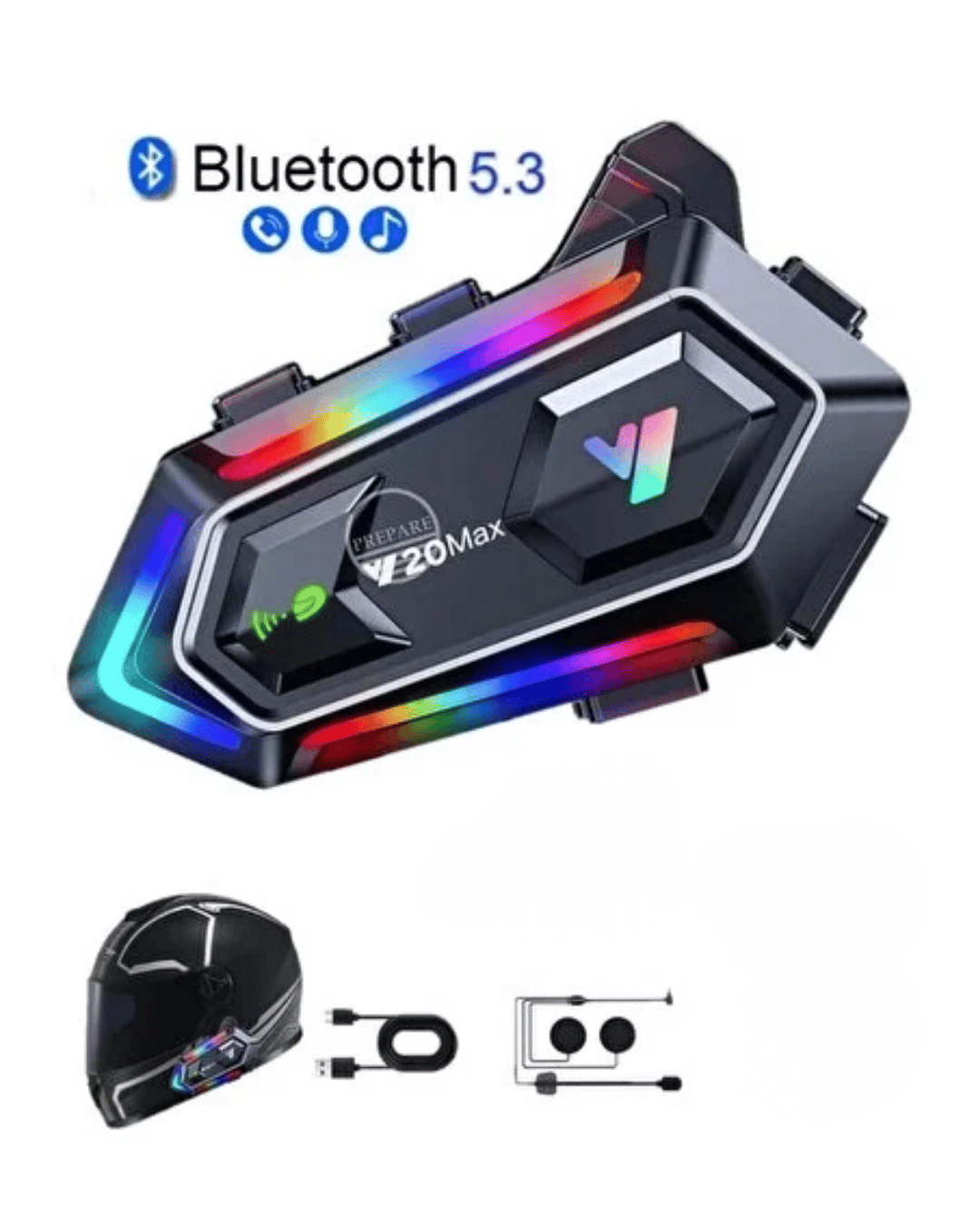 6. Bluetooth 5.3 Kask İçi Intercom Kulaklık IPX6 Suya Dayanıklı Tasarım