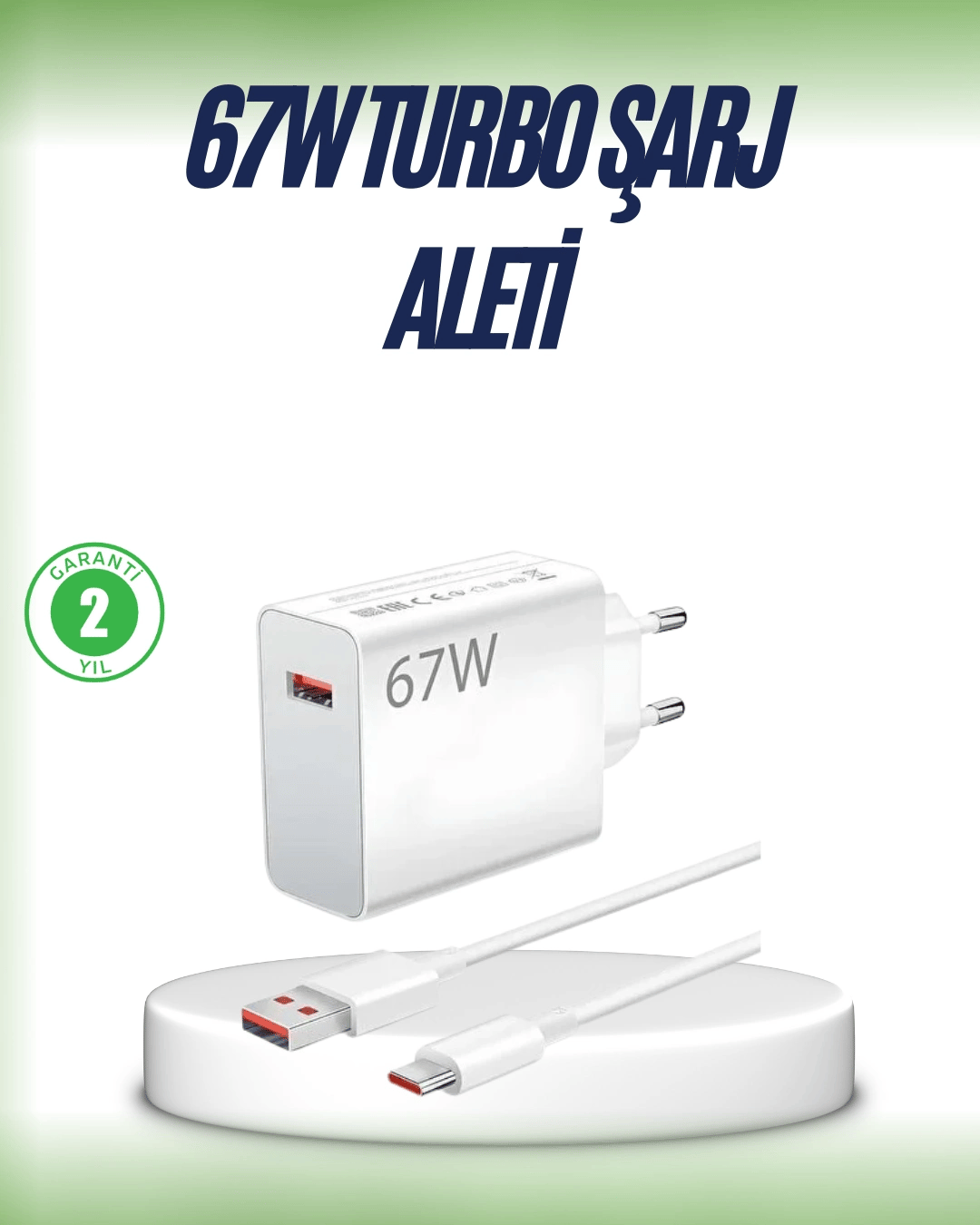 67 Watt Çift Turbo Şarj Adaptörü  Reno 4 5 6 Uyumlu
