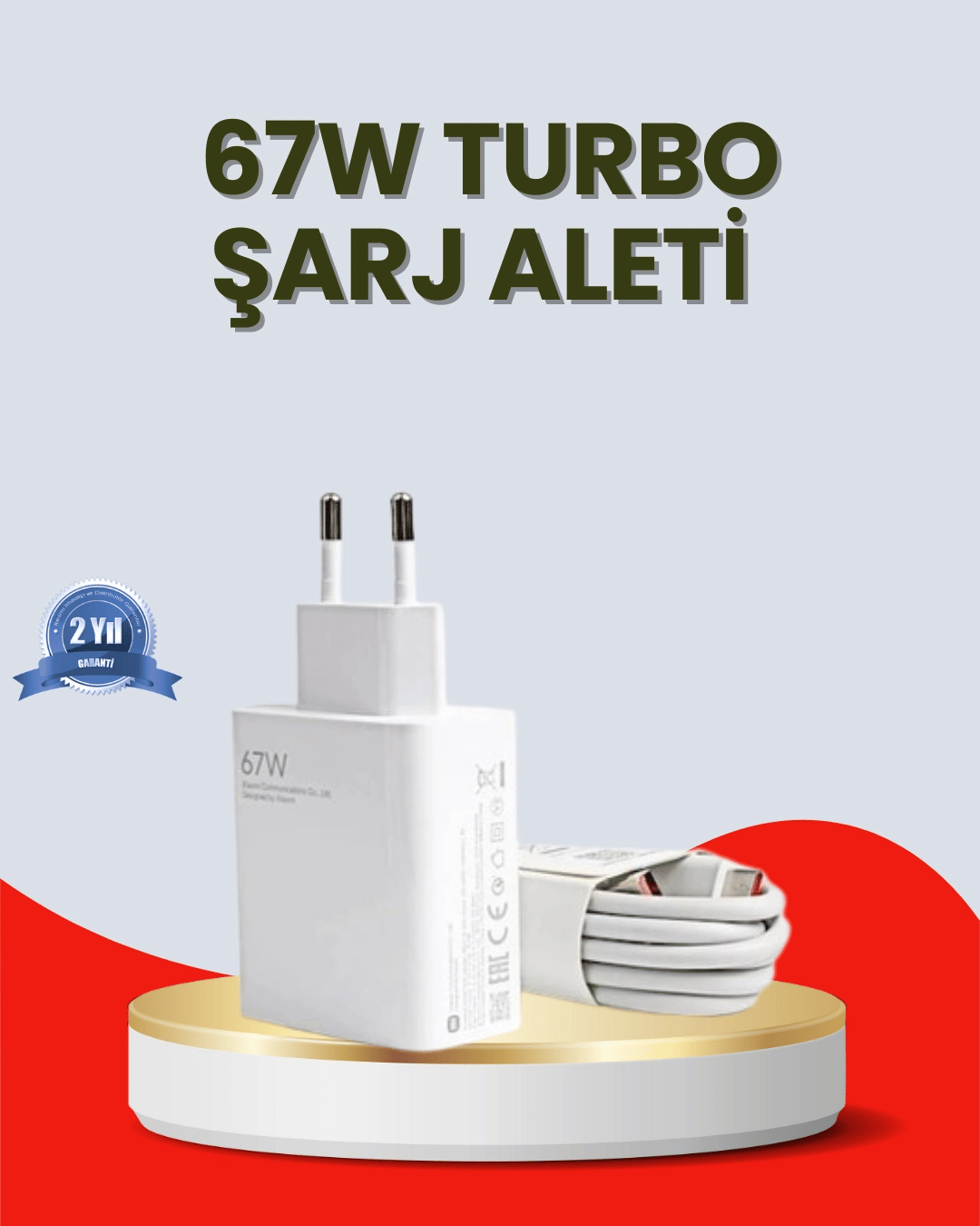 67 Watt Ultra Hızlı Şarj Adaptörü Xiaomi Redmi 9 10 12C Uyumlu