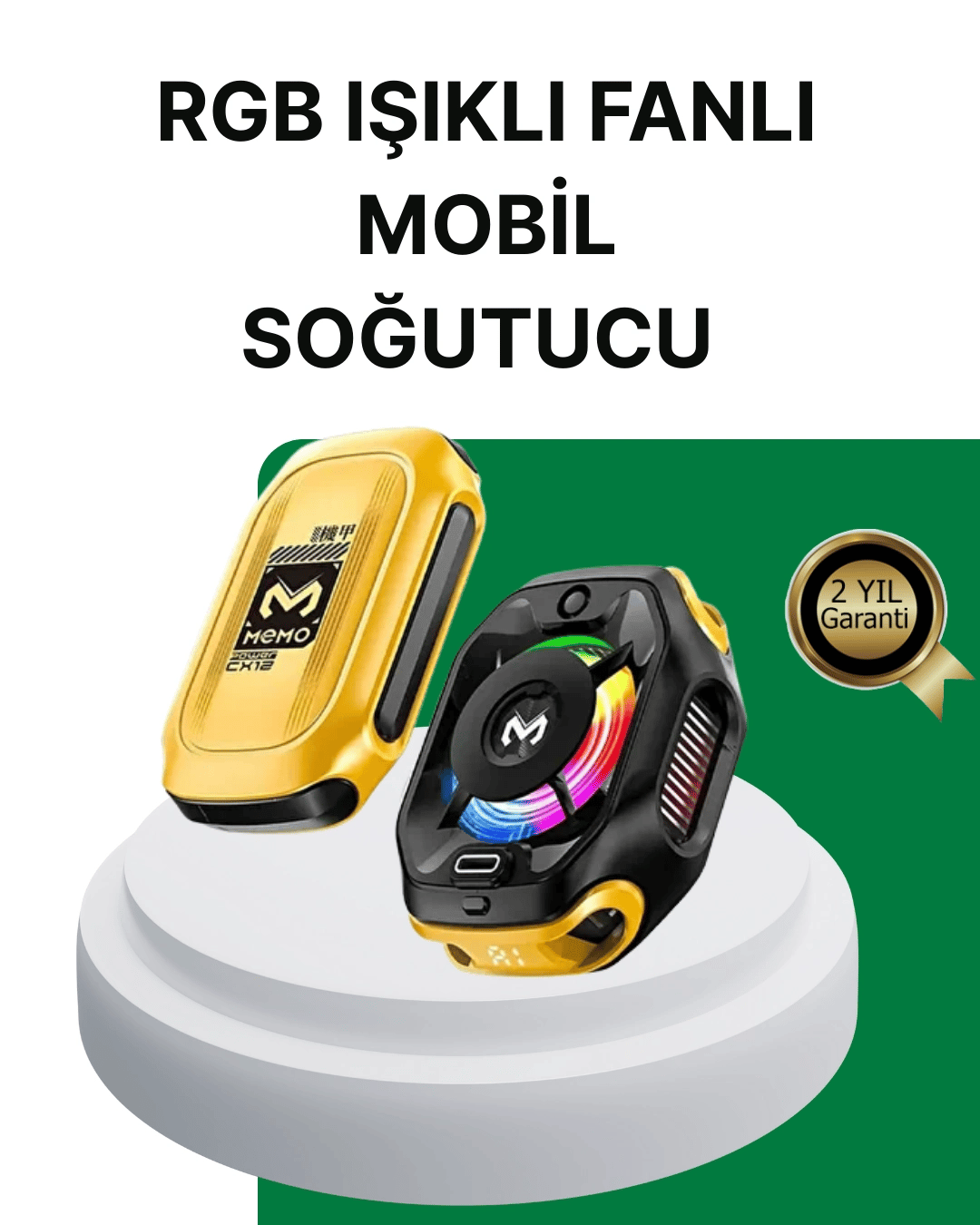 7 Kanatlı Vortex Fanlı Akıllı Telefon Soğutma Aparatı