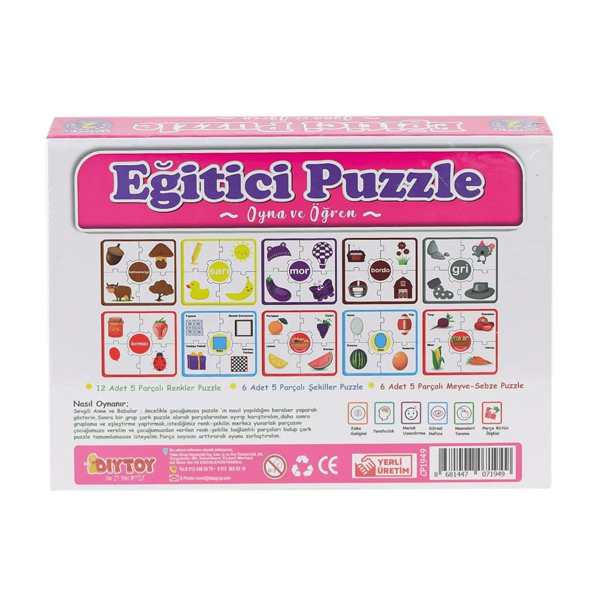 7194 Çark Puzzle Renkler Şekiller