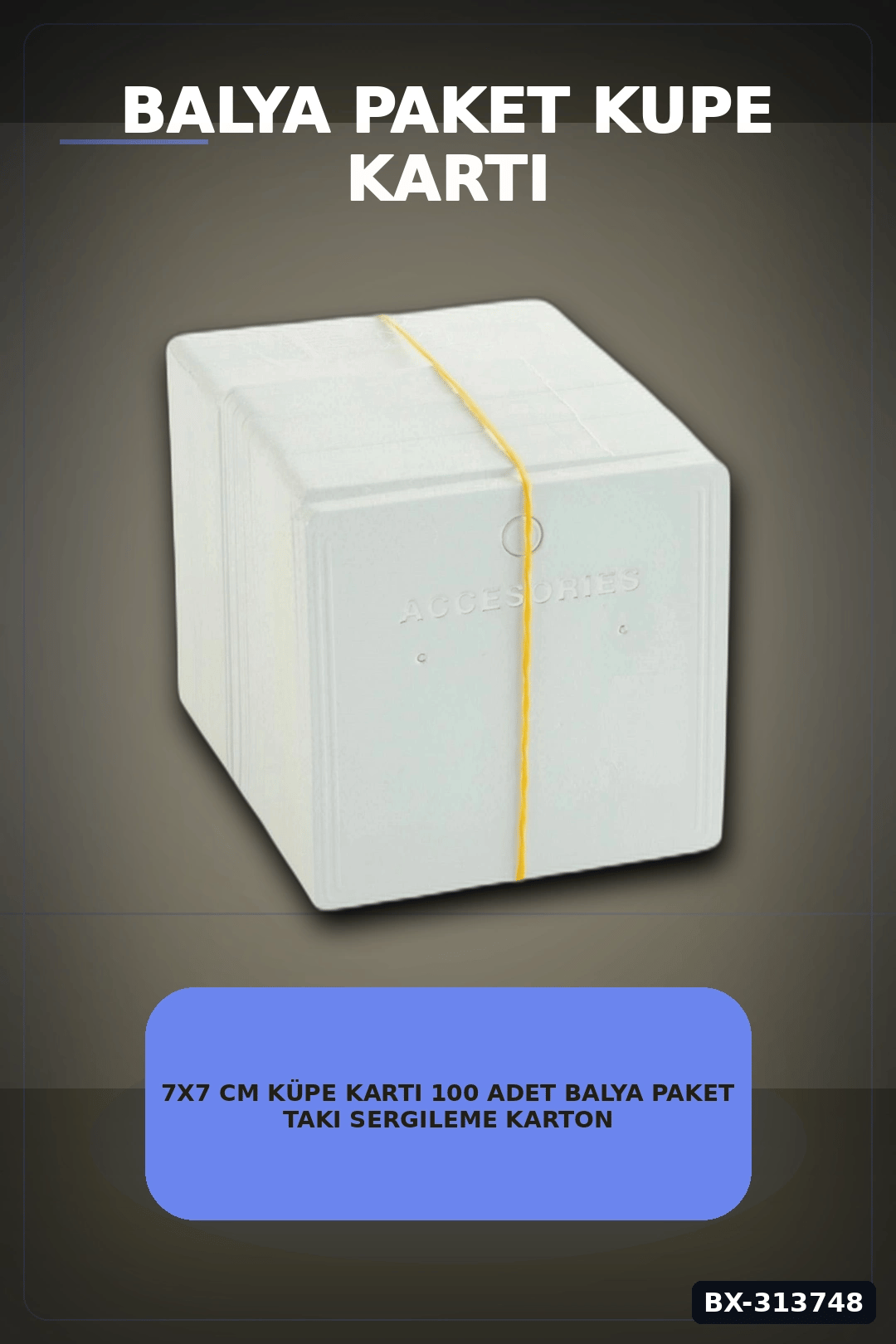 7x7 cm Küpe Kartı 100 Adet Balya Paket Takı Sergileme Kartonu Perakende Toptan BX-313748