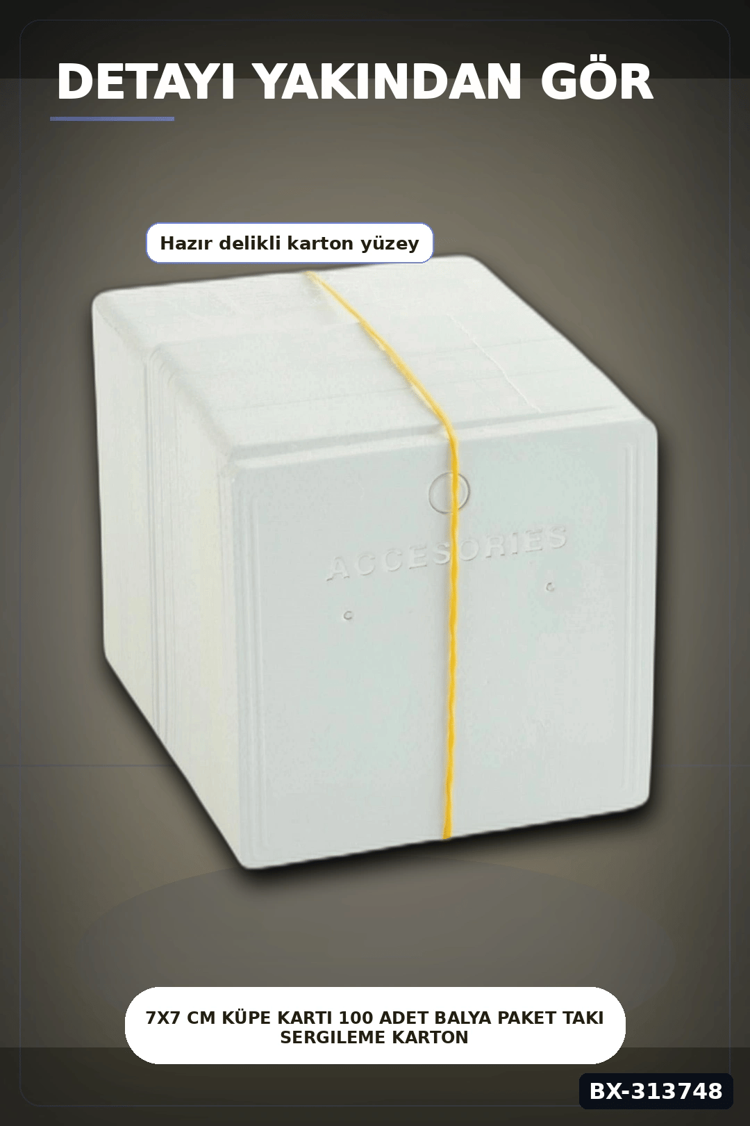 7x7 cm Küpe Kartı 100 Adet Balya Paket Takı Sergileme Kartonu Perakende Toptan BX-313748