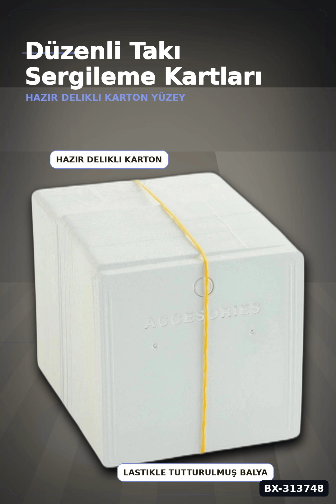 7x7 cm Küpe Kartı 100 Adet Balya Paket Takı Sergileme Kartonu Perakende Toptan BX-313748