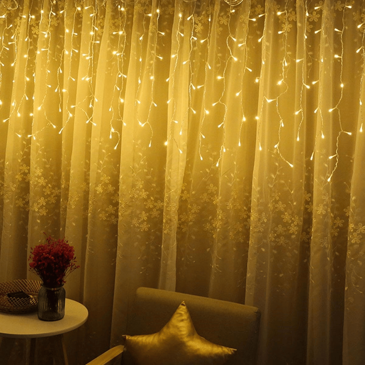 8 Fonksiyonlu 16 Saçaklı Perde Led 3 X 1 (günışığı) Bx40