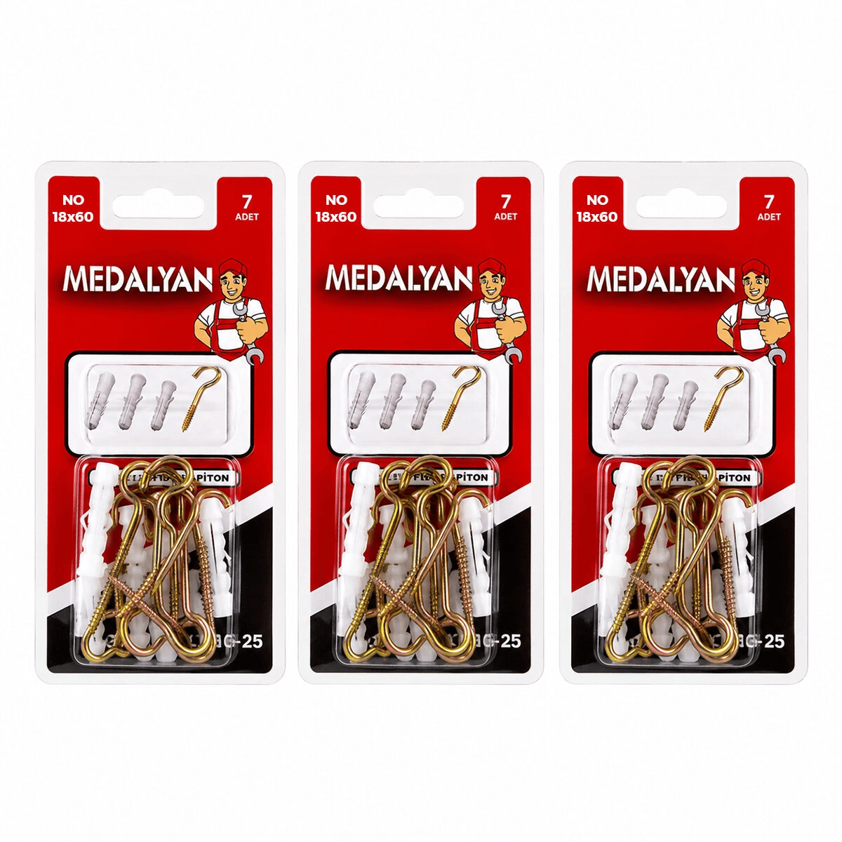 84 Adet 18x60 Açık Piton Dübelli 12x7pcs Bx40