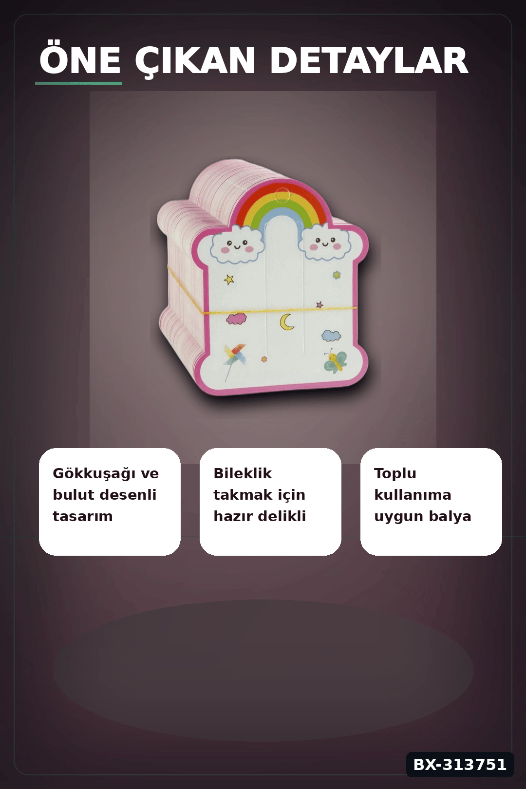 8x10 cm Bileklik Kartı 200 Adet Balya - Çocuk Bilek Kartı, Organizer Aksesuarı BX-313751