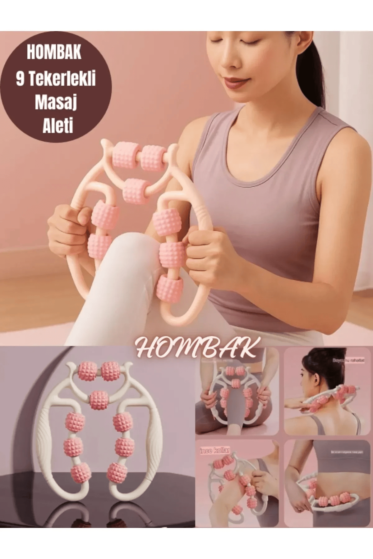 9 Tekerlekli Yoga Fitness Silindiri (roller) Bx40