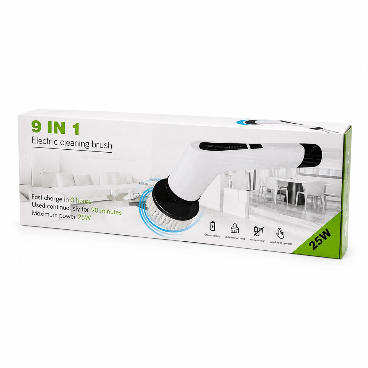 9ın1 25w - Kablosuz - Hızlı Şarj Elektrikli Şarjlı Temizlik Fırçası Rzg-2026 Bx40