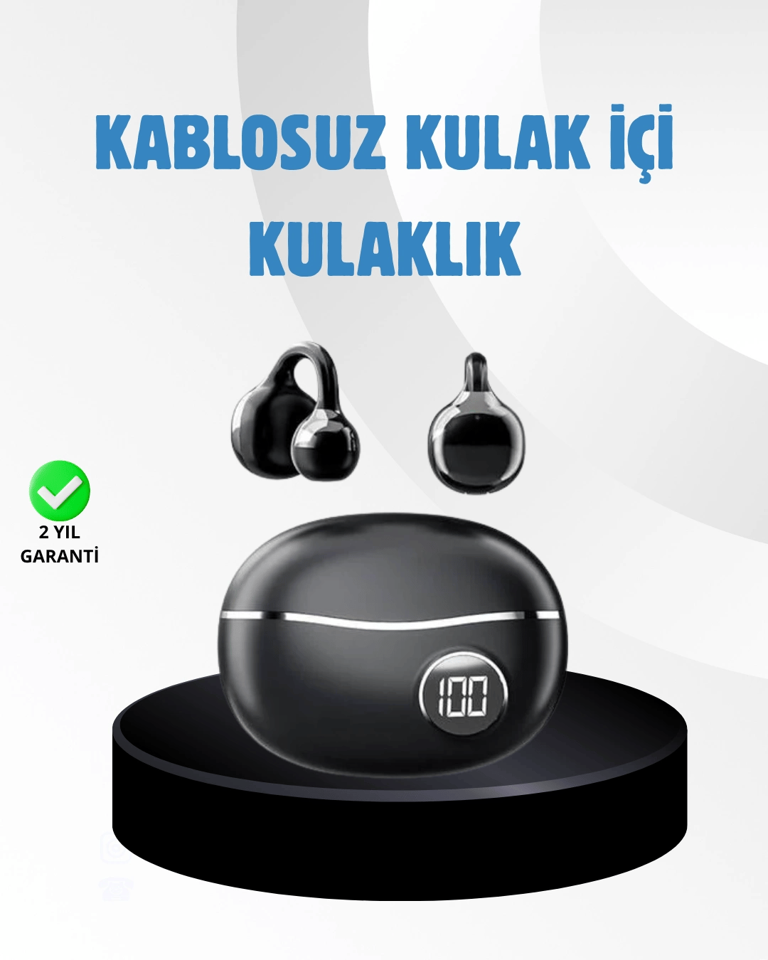 Açık Kulak Kablosuz Bluetooth Kulaklık – Konforlu Tasarım ve Uzun Süreli Kullanım