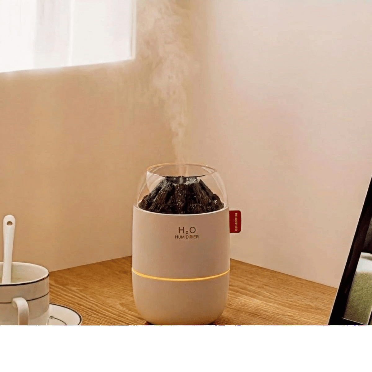 Ahşap Odun Ateşi Tasarımlı 280 Ml Ultrasonik Hava Nemlendirici & Aroma Difüzör – Soğuk Buhar Makinesi, Led Işıklı, Ortam Nemlendirici Bx40