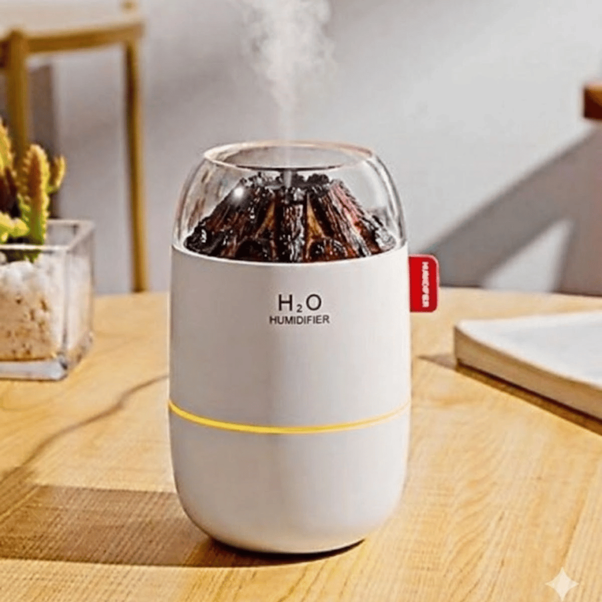 Ahşap Odun Ateşi Tasarımlı 280 Ml Ultrasonik Hava Nemlendirici & Aroma Difüzör – Soğuk Buhar Makinesi, Led Işıklı, Ortam Nemlendirici Bx40