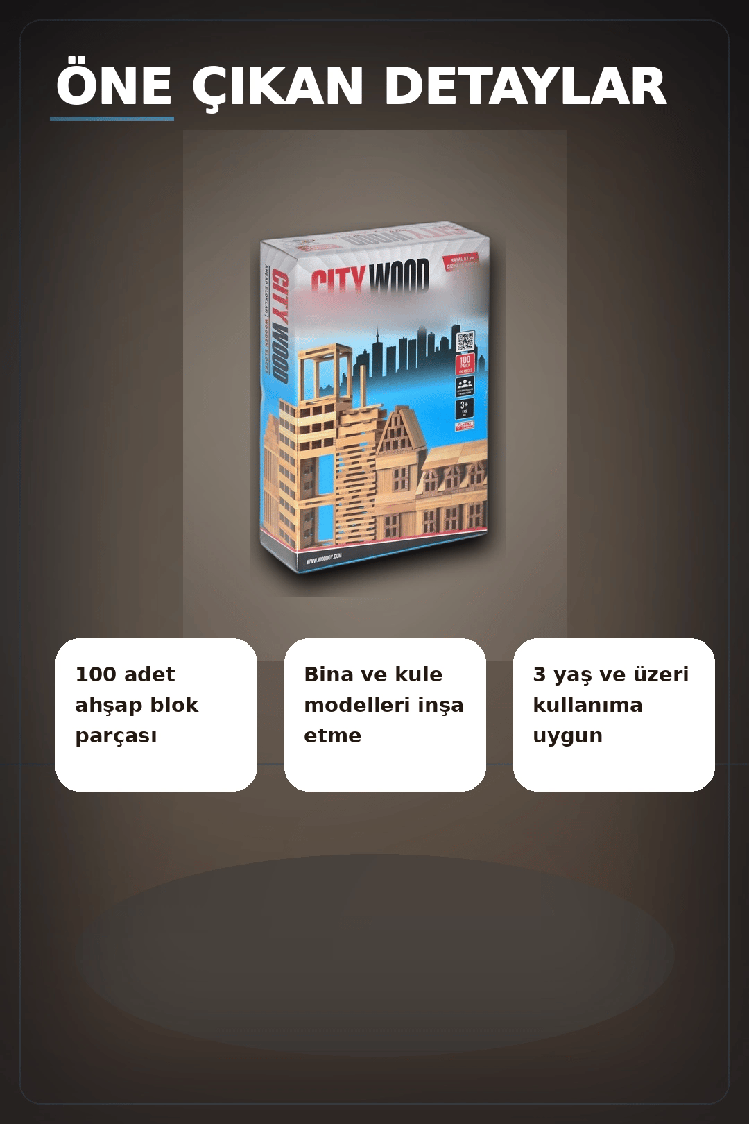 Ahşap Yapı Blokları 100 Parça 11x2,2x0,7 cm Doğal ve Boyalı Çocuk Gelişim BX-313414