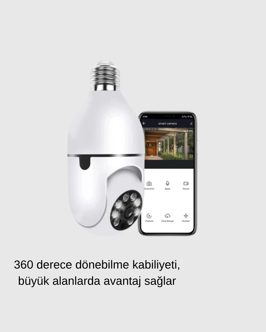Akıllı Duylu 360° Güvenlik Kamerası – PTZ Özellikli, Uzaktan Kontrollü Akıllı Kamera